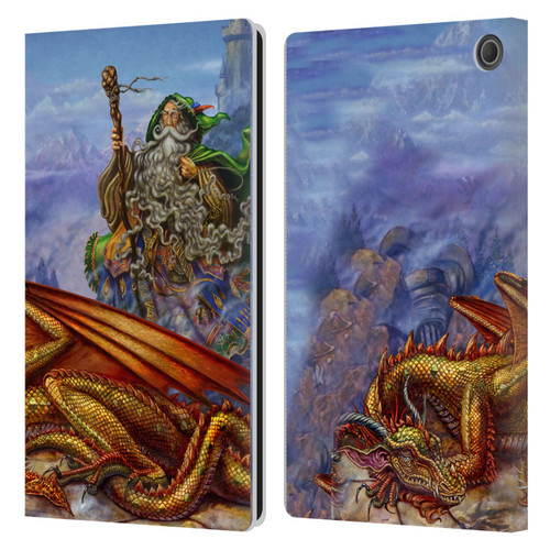 Myles Pinkney Mythical Dragonlands Leather Book Wallet Case Cover For Amazon Fire Max 11 2023