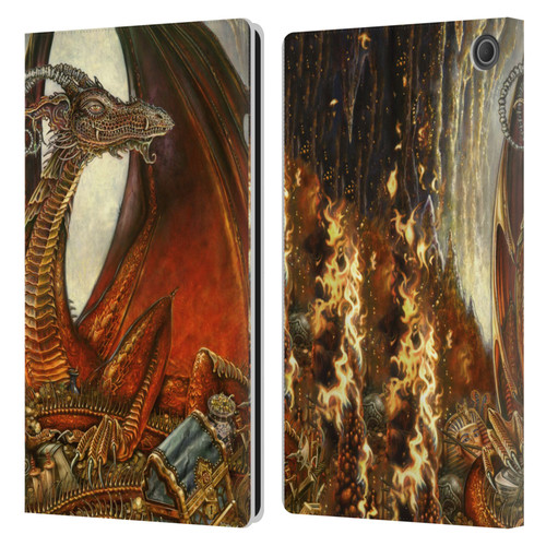 Myles Pinkney Mythical Treasure Dragon Leather Book Wallet Case Cover For Amazon Fire Max 11 2023