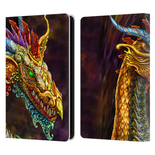Myles Pinkney Mythical Silver Dragon Leather Book Wallet Case Cover For Amazon Kindle Paperwhite 5 (2021)