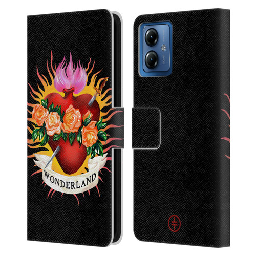 Take That Wonderland Heart Leather Book Wallet Case Cover For Motorola Moto G14