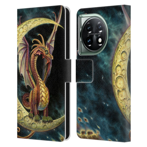 Myles Pinkney Mythical Moon Dragon Leather Book Wallet Case Cover For OnePlus 11 5G