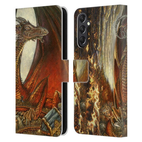 Myles Pinkney Mythical Treasure Dragon Leather Book Wallet Case Cover For Samsung Galaxy A24 4G / M34 5G