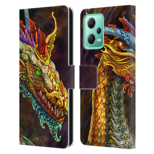 Myles Pinkney Mythical Silver Dragon Leather Book Wallet Case Cover For Xiaomi Redmi Note 12 5G
