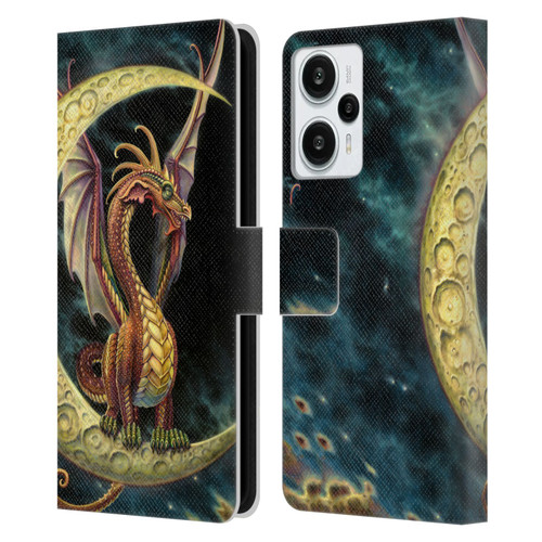 Myles Pinkney Mythical Moon Dragon Leather Book Wallet Case Cover For Xiaomi Redmi Note 12T