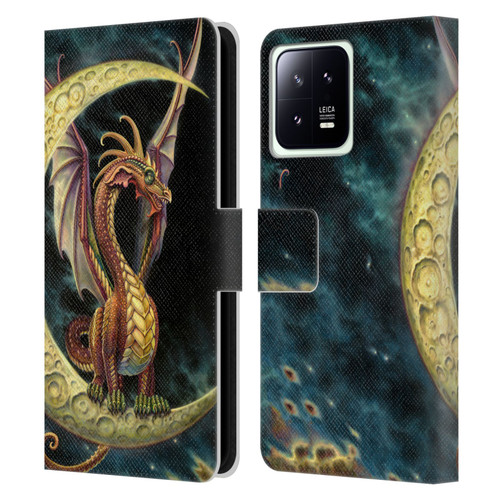 Myles Pinkney Mythical Moon Dragon Leather Book Wallet Case Cover For Xiaomi 13 5G