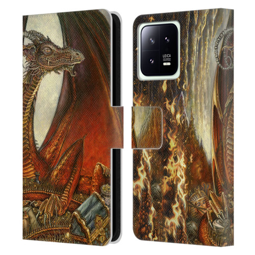 Myles Pinkney Mythical Treasure Dragon Leather Book Wallet Case Cover For Xiaomi 13 5G