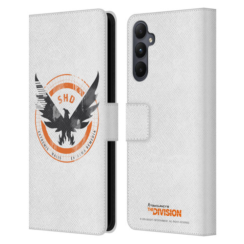 Tom Clancy's The Division Key Art Logo White Leather Book Wallet Case Cover For Samsung Galaxy A05s