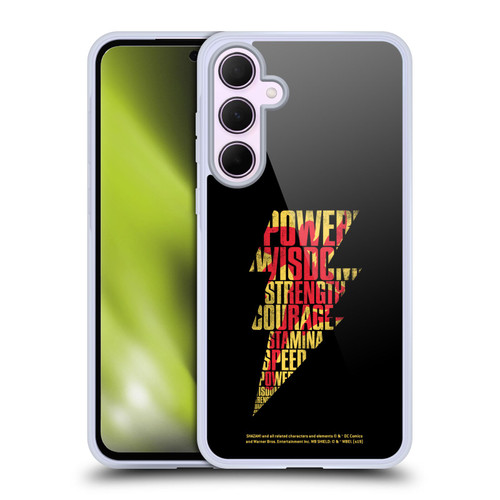 Shazam! 2019 Movie Logos Distressed Look Lightning Soft Gel Case for Samsung Galaxy A35 5G