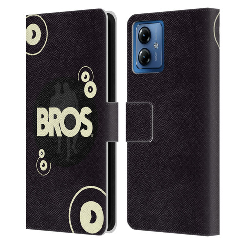 BROS Logo Art Retro Leather Book Wallet Case Cover For Motorola Moto G14