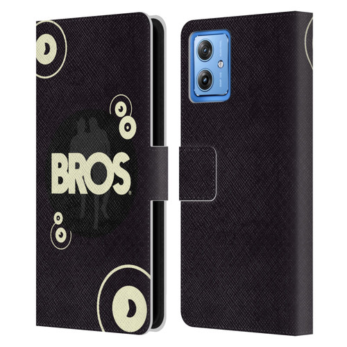 BROS Logo Art Retro Leather Book Wallet Case Cover For Motorola Moto G54 5G