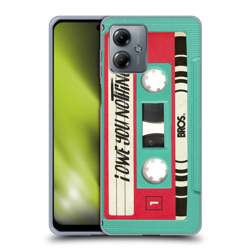 BROS Vintage Cassette Tapes I Owe You Nothing Soft Gel Case for Motorola Moto G14