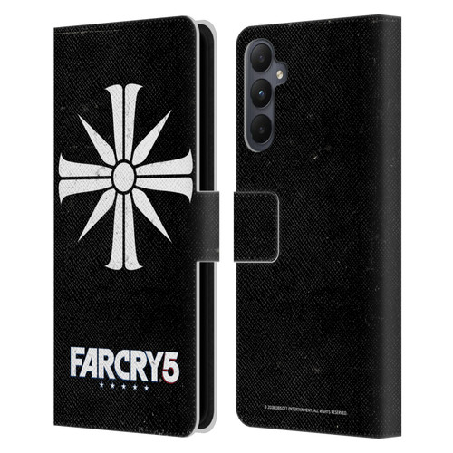 Far Cry 5 Key Art And Logo Distressed Look Cult Emblem Leather Book Wallet Case Cover For Samsung Galaxy A05s
