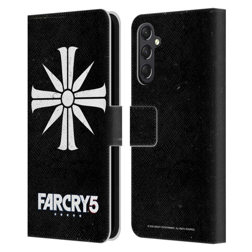 Far Cry 5 Key Art And Logo Distressed Look Cult Emblem Leather Book Wallet Case Cover For Samsung Galaxy A24 4G / M34 5G