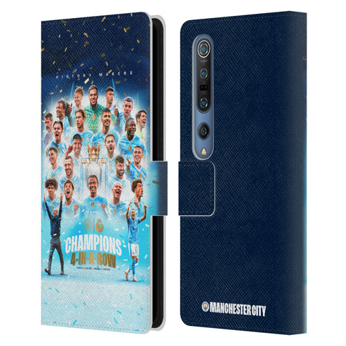 Manchester City Man City FC 2024 Premier League Champions Team Poster Leather Book Wallet Case Cover For Xiaomi Mi 10 5G / Mi 10 Pro 5G