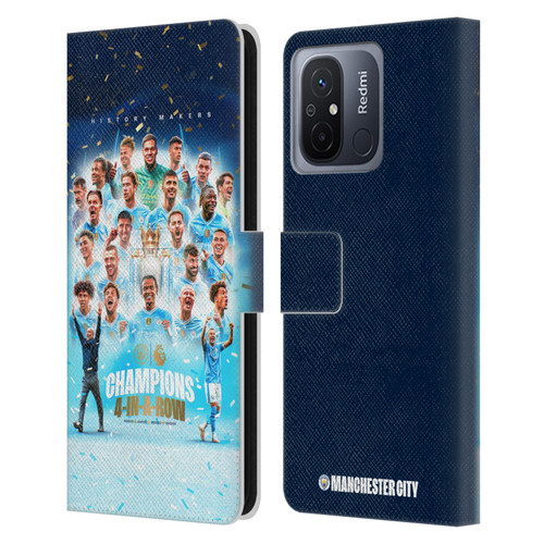 Manchester City Man City FC 2024 Premier League Champions Team Poster Leather Book Wallet Case Cover For Xiaomi Redmi 12C