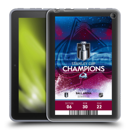 NHL 2022 Stanley Cup Champions Colorado Avalanche Ticket Soft Gel Case for Amazon Fire 7 2022