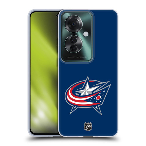 NHL Columbus Blue Jackets Plain Soft Gel Case for OPPO Reno11 F 5G / F25 Pro 5G