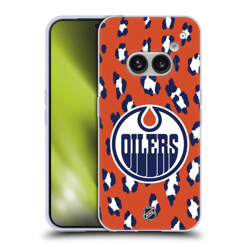 NHL Edmonton Oilers Leopard Pattern Soft Gel Case for Nothing Phone (2a)