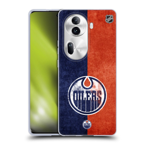 NHL Edmonton Oilers Half Distressed Soft Gel Case for OPPO Reno11 Pro