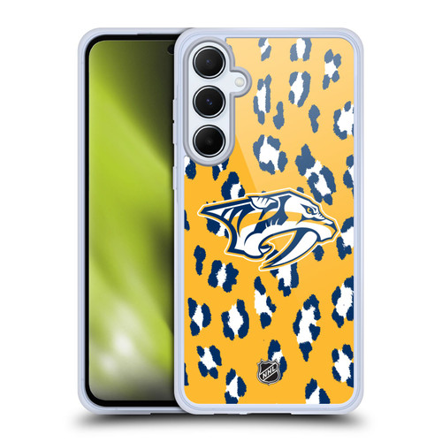 NHL Nashville Predators Leopard Pattern Soft Gel Case for Samsung Galaxy A55 5G