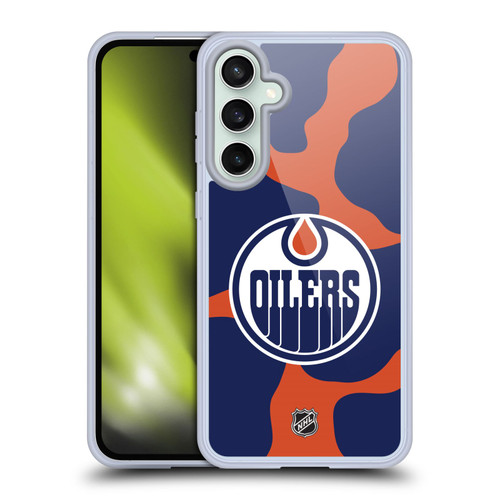 NHL Edmonton Oilers Cow Pattern Soft Gel Case for Samsung Galaxy S23 FE 5G