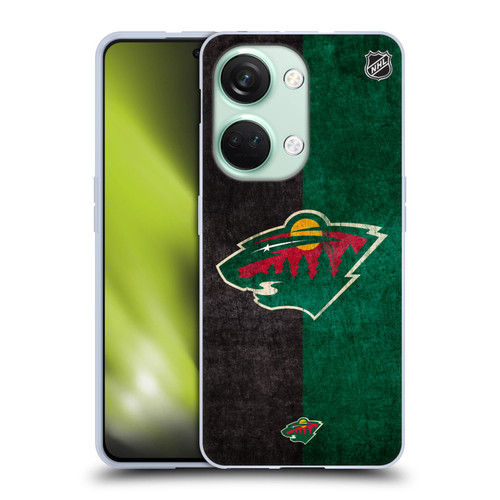 NHL Minnesota Wild Half Distressed Soft Gel Case for OnePlus Nord 3 5G