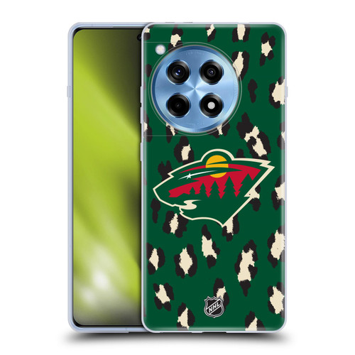 NHL Minnesota Wild Leopard Pattern Soft Gel Case for OnePlus 12R