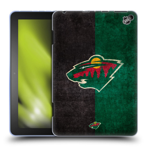 NHL Minnesota Wild Half Distressed Soft Gel Case for Amazon Fire HD 8/Fire HD 8 Plus 2020