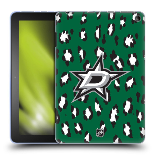 NHL Dallas Stars Leopard Patten Soft Gel Case for Amazon Fire HD 8/Fire HD 8 Plus 2020