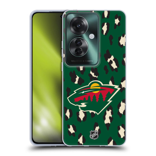 NHL Minnesota Wild Leopard Patten Soft Gel Case for OPPO Reno11 F 5G / F25 Pro 5G
