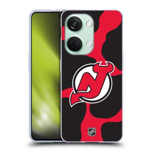 NHL New Jersey Devils Cow Pattern Soft Gel Case for OnePlus Nord 3 5G