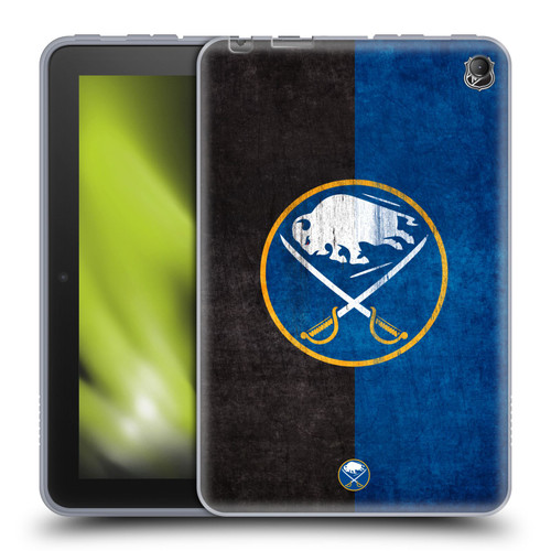 NHL Buffalo Sabres Half Distressed Soft Gel Case for Amazon Fire 7 2022