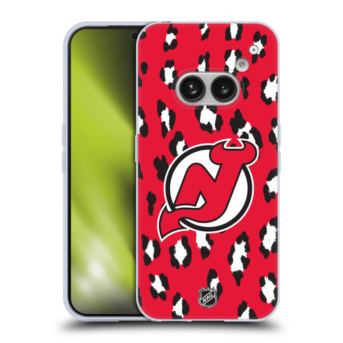 NHL New Jersey Devils Leopard Patten Soft Gel Case for Nothing Phone (2a)