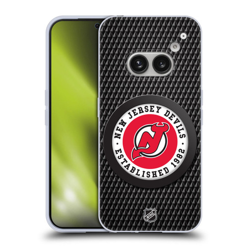 NHL New Jersey Devils Puck Texture Soft Gel Case for Nothing Phone (2a)