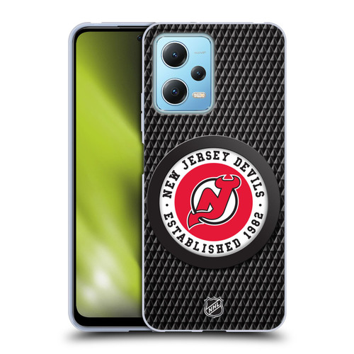 NHL New Jersey Devils Puck Texture Soft Gel Case for Xiaomi Redmi Note 12 5G