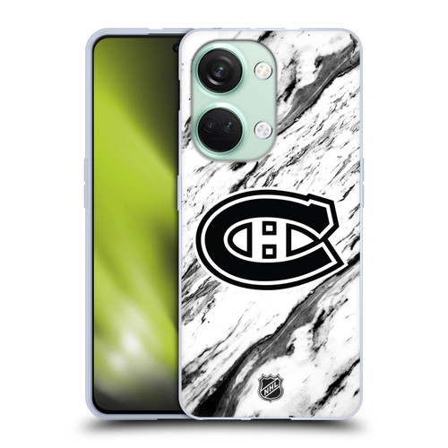 NHL Montreal Canadiens Marble Soft Gel Case for OnePlus Nord 3 5G