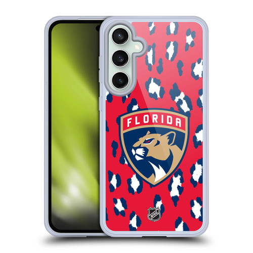 NHL Florida Panthers Leopard Pattern Soft Gel Case for Samsung Galaxy S23 FE 5G