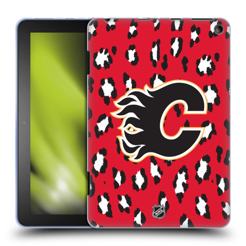 NHL Calgary Flames Leopard Patten Soft Gel Case for Amazon Fire HD 8/Fire HD 8 Plus 2020