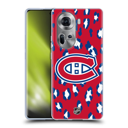 NHL Montreal Canadiens Leopard Pattern Soft Gel Case for OPPO Reno11