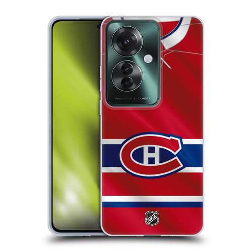 NHL Montreal Canadiens Jersey Soft Gel Case for OPPO Reno11 F 5G / F25 Pro 5G