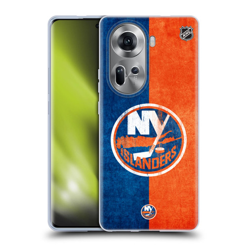 NHL New York Islanders Half Distressed Soft Gel Case for OPPO Reno11