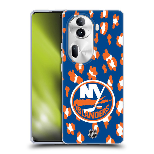 NHL New York Islanders Leopard Pattern Soft Gel Case for OPPO Reno11 Pro