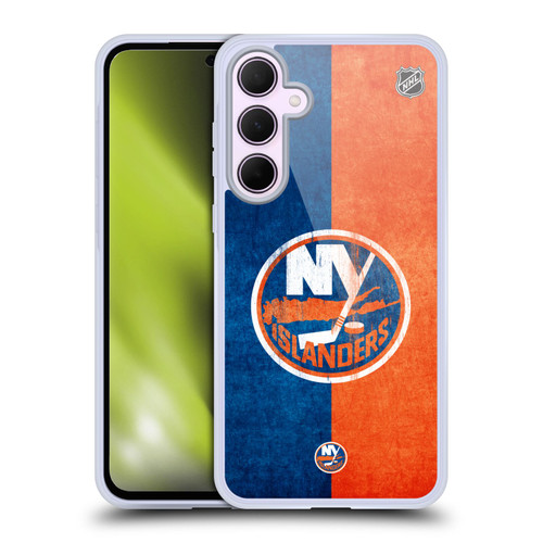 NHL New York Islanders Half Distressed Soft Gel Case for Samsung Galaxy A35 5G