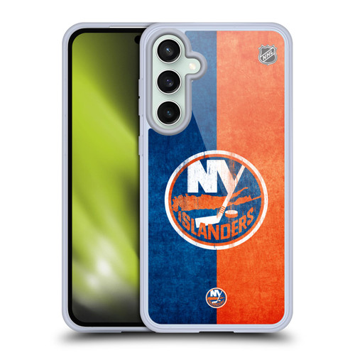 NHL New York Islanders Half Distressed Soft Gel Case for Samsung Galaxy S23 FE 5G
