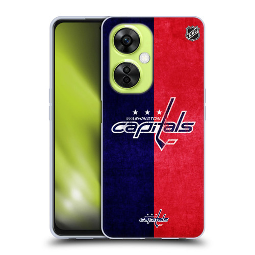 NHL Washington Capitals Half Distressed Soft Gel Case for OnePlus Nord CE 3 Lite 5G