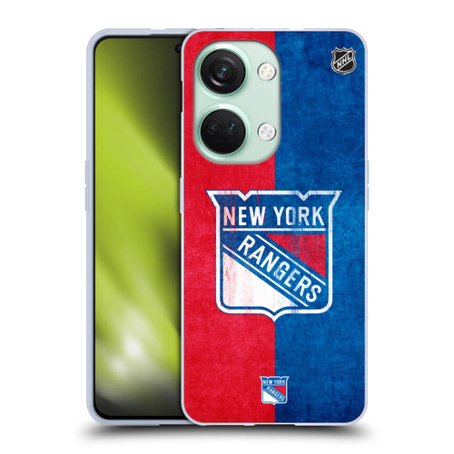 NHL New York Rangers Half Distressed Soft Gel Case for OnePlus Nord 3 5G