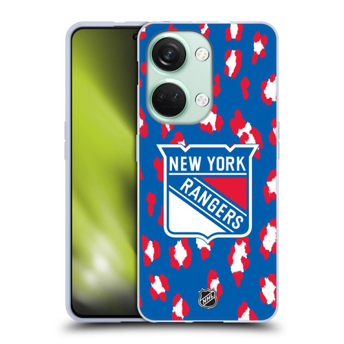 NHL New York Rangers Leopard Pattern Soft Gel Case for OnePlus Nord 3 5G