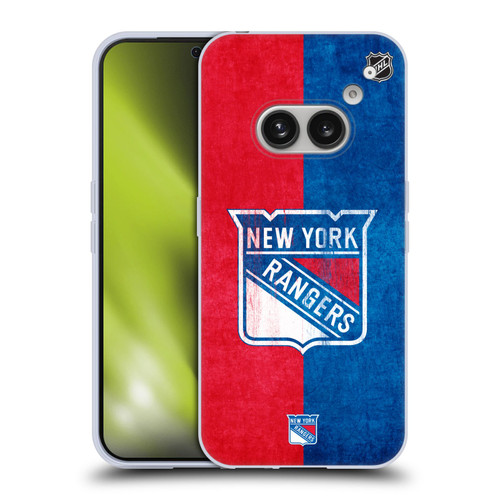 NHL New York Rangers Half Distressed Soft Gel Case for Nothing Phone (2a)