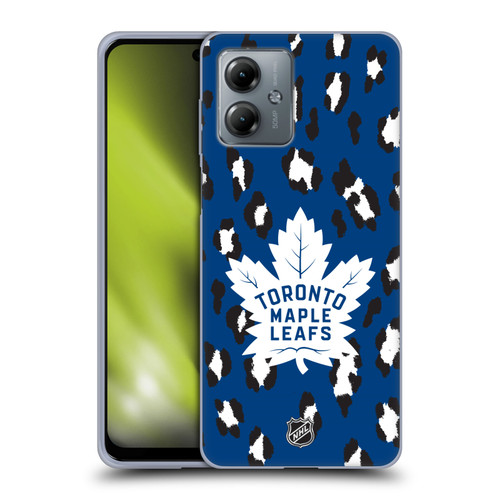 NHL Toronto Maple Leafs Leopard Patten Soft Gel Case for Motorola Moto G14