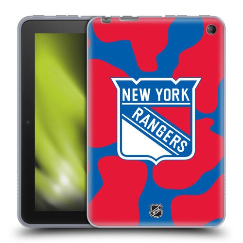 NHL New York Rangers Cow Pattern Soft Gel Case for Amazon Fire 7 2022